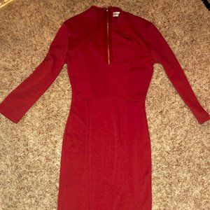 Almost Famous 3-quarter sleeved, red Midi Dress